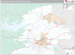 Hot Springs Metro Area Digital Map Premium Style